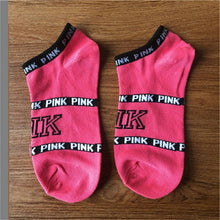Load image into Gallery viewer, Hot Motion Socks PINK Socks New Unisex Cotton Mix Random  Harajuku Creative Happy Casual Sports Short Ankle Pink Letters Socks